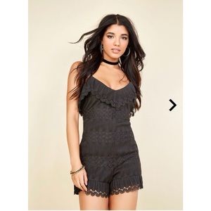 WHITE ruffled lace rumper